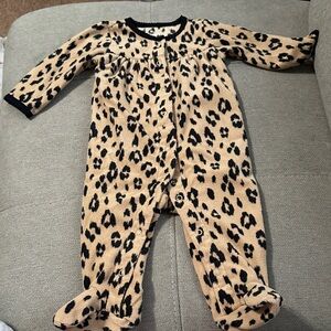Carter's Tan and Black Leopard Print Footie